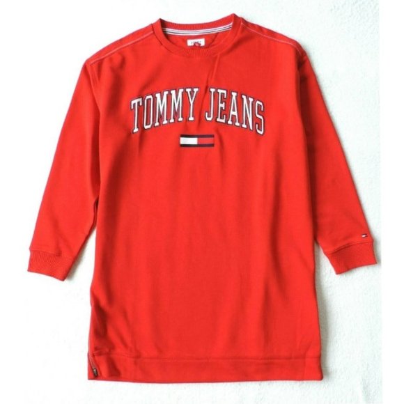 Tommy Hilfiger Women's Sweatshirt Dress - Red - Picture 1 of 4